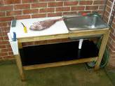 fish cleaning table with sink